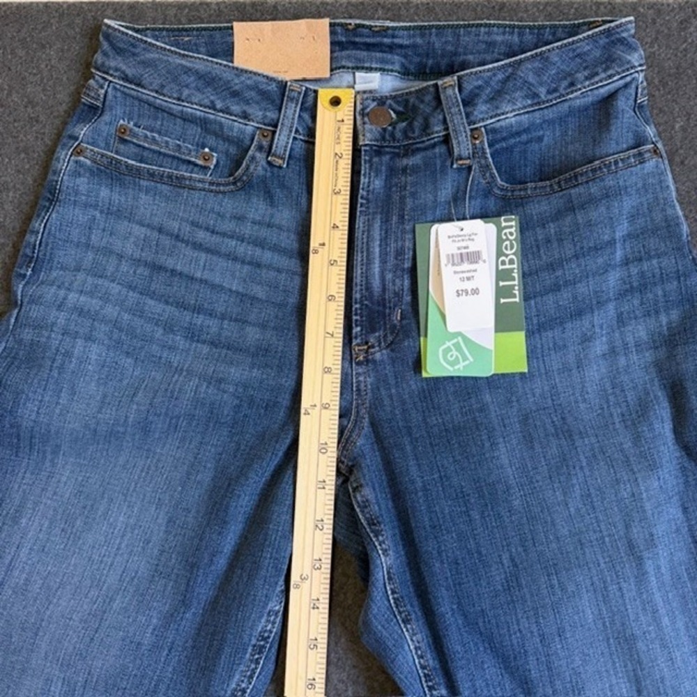 L.L.Bean BeanFlex Skinny Leg Jeans Wmns 12 MT Tall Favorite Fit Stonewashed NWT - Picture 4 of 14